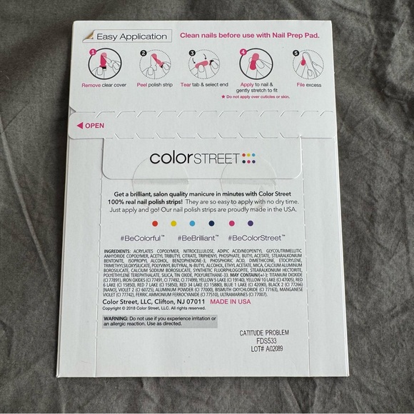 *Retired* Color Street: Catitude Problem | Gold Leopard Print Rosettes Red - Picture 4 of 10